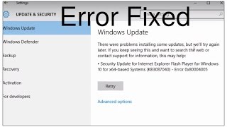 How to fix Windows 10 Security update KB3087040 error 0x80004005 [upl. by Yeliak998]