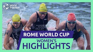 Race Highlights  2024 ROME WORLD TRIATHLON CUP  Women [upl. by Elletnwahs]