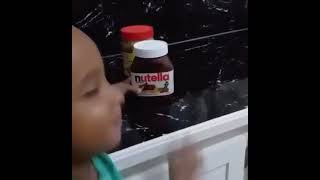 Kid spells Nutella and says peanut butter kid spells Nutella kid spelling nutella [upl. by Almita689]