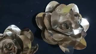 How to make paper flower with silver paper plateSilver paper plate craft ideas [upl. by Harlen]