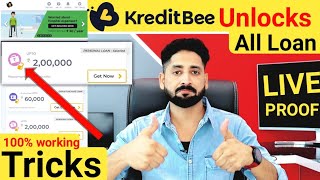 Kreditbee ₹2 Lakh loan unlock tricks 100 working  Kreditbee unlock all loan with Live proof loan [upl. by Viviana]