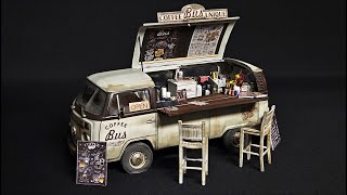 VW T2 Coffee Bus scale 124  Volkswagen Basis Kit Revell easyclicksystem [upl. by Swinton]