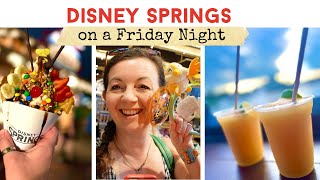 DISNEY SPRINGS ON A FRIDAY NIGHT  Shopping Cocktails amp Waffles [upl. by Ellynn]