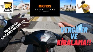 PAKET TAXIDEN NE KADAR KAZANIYORUM  VERGİLER  KAZANÇLAR  MOTOR KİRALAMA VE SATIN ALMA [upl. by Yoj]