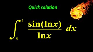 Solving Integral sinlnxlnx from 0 to 1 quickly [upl. by Halik]