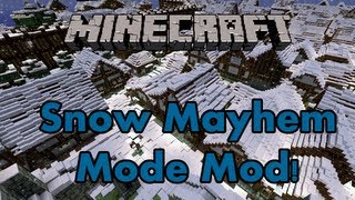 Minecraft Mods  Mayhem Winter Mode 5 blocks deep snow [upl. by Yoccm]