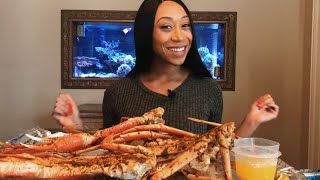 SPICY SNOW CRAB LEGS amp GARLIC BUTTER [upl. by Acnairb577]