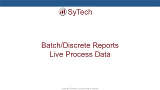 BatchDiscrete Reports from Live Process Data [upl. by Bondie]