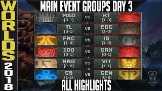 LoL Worlds 2018 Day 3 Highlights ALL GAMES  Main event Group Stage  Standings amp MVP [upl. by Dralliw]