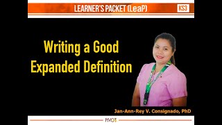 Writing a Good Expanded Definition  English 10 [upl. by Werra]