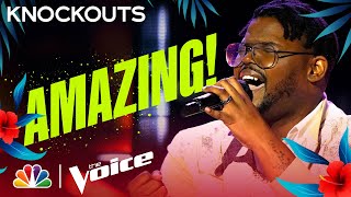 Justin Aarons Personality Shines on Tevin Campbells quotCan We Talkquot  The Voice Knockouts 2022 [upl. by Sanyu]