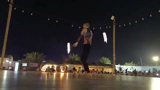 Dubai fire show performance 1 in desert desertsafaridubai smartkids fireshow dubai touristplace [upl. by Slorac]