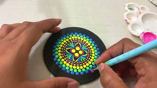 Colourful Dot Mandala Art  Mandala Art For Beginners  Dott Mandala Tutorial Step By Step [upl. by Rednaskela]