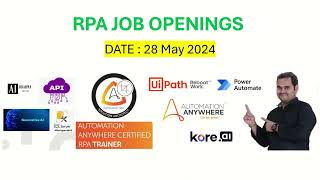 Job Opening CamsData Technologies hiring RPA developer 0528202403 [upl. by Assilym]