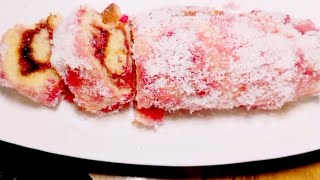 No ovenno egg no mould easy jam swiss roll in a fry panJam swiss roll How to make swiss roll [upl. by Josephson]