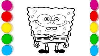 How to Draw spongeBob From Square Pants Drawing for kids Lets Draw Together [upl. by Balling]