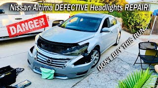 Nissan Altima DIM Headlights  FIXED DIY  DO THIS Dangerous [upl. by Lyrred]