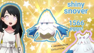 ♡ SHINY SNOVER  in 1566 eggs  abomasnow evolution pokemon sword ♡ [upl. by Addi285]