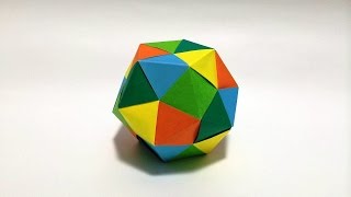 Dodecahedron modular origami tutorial 正十二面体を折ってみた 【ユニット折り紙】 [upl. by Otrebmuh]