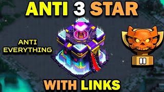 ANTI 2 STAR TH15 CWL BASE  ANTI ROOT RIDER amp SUPER ARCHER BASE  NEW TH15 BASE LINK 2024 [upl. by Chadbourne392]