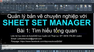 Hướng dẫn dùng SHEET SET MANAGER trong AutoCAD để quản lý bản vẽ CAD chuyên nghiệp  1 [upl. by Erica]