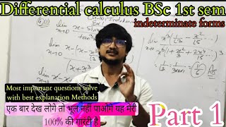 Indeterminate forms BSc 1st semindeterminate forms BSc 1st yeardifferential calculus indeterminate [upl. by Car602]