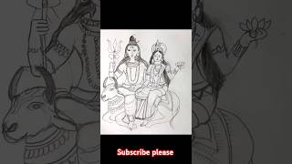 Sive Thakur and maa parvati drawing  Sive parvati drawing [upl. by Fayina]