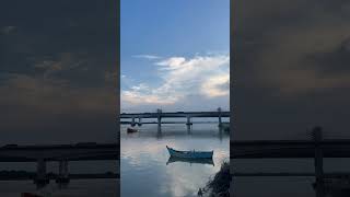 Sunset view at Narmada Bridge radheradhejapochaleaaengebihari hindugreeting music [upl. by Skippy849]