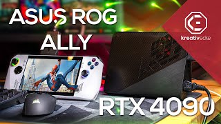 WTF Mobile RTX 4090 an ASUS ROG Ally ausprobiert Gibt es jetzt GRAFIKKARTEN für unterwegs [upl. by Navac]