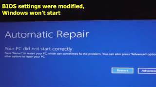 Windows 10 Preparing automatic repair SATA Operation AHCI RAID On [upl. by Abert]