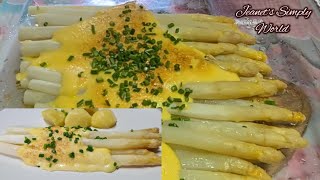 Flambierte Spargel mit selbst gemachte Soßehollandaise Flambéed asparagus with homemade hollandaise [upl. by Nadaha]