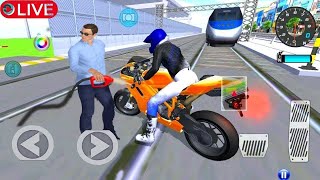 🔴LIVE✅3D SUPER BIKE VS Bullet Train POLICE Car Driving School Best Android Gameplay HD [upl. by Nosnirb]