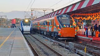 Saffron Vande Bharat × White Vande Bharat Express  22458 Dehradun Anand Vihar T  Indian Railway [upl. by Leirum]