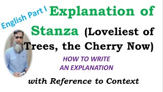 Explanation of a stanza Loveliest of Trees the Cherry Nowin English Grammar [upl. by Eah]