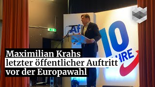 So verlief der letzte öffentliche Auftritt des AfDEuropakandidaten Maximilian Krah [upl. by Aeuhsoj413]