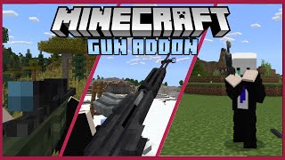 Best Top 3 MCPE gun addons just for you Minecraft Bedrock Edition Mod [upl. by Alane338]