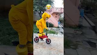 Mini Cycle 🚀Stunt 🧸🤣……funnyshorts teddycomedy mrcrazy [upl. by Alderman112]