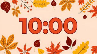 10 minute fall timer with music  Cozy Autumn Countdown 🍂🎶 [upl. by Aniratac]