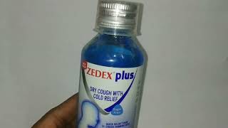 zedex plus cough syrup  dry cough with cold relief [upl. by Ursa176]