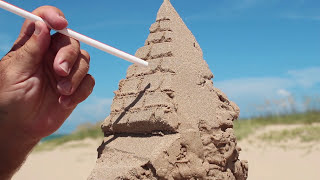 How to build a Sandcastle  Snippets Carving Stairs [upl. by Llig]