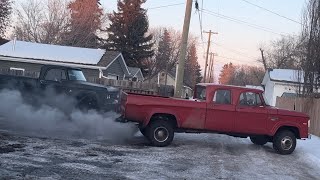 Cummins with blown turbo first start after winter hibernation 1968 dodge crew cab sweptline [upl. by Corenda]