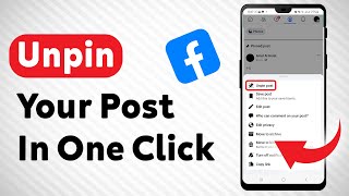 How To Unpin Your Post On Facebook One Click  Full Guide [upl. by Lorena753]