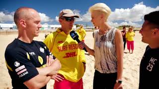 V8 Supercar Beach Challenge  Drivers v Nobbys SLSC [upl. by Ailsun909]