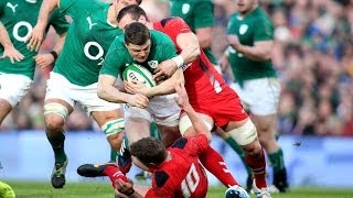 Scott Williams introduces himself to Brian ODriscoll  Ireland v Wales 8th February 2014 [upl. by Morie]