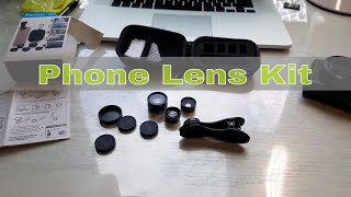 Cell Phone Camera Lens Kit  5 Lenses  Wide Macro Fish Eye Zoom CPL [upl. by Virgie]