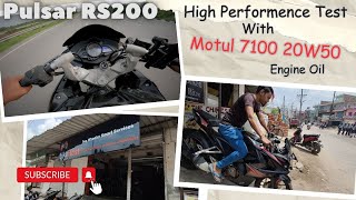 Pulsar RS200 Service And Performance Test  Motul 7100 20w50 Engine Oil Use In Bike🔥🔥 [upl. by Nilkcaj]