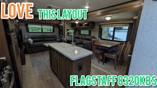 HUGE Outside Kitchen Couples Camper  2019 Flagstaff 8320KBS [upl. by Ara]