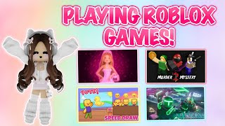 PLAYING GAMES ON ROBLOX LIVE [upl. by Mayne]