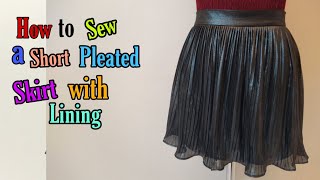 How to Sew a Short Pleated Skirt With Lining  Lendarvic Fashion [upl. by Annot90]