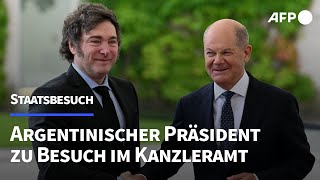 Argentinischer Präsident Milei zu Besuch im Kanzleramt  AFP [upl. by Lah]